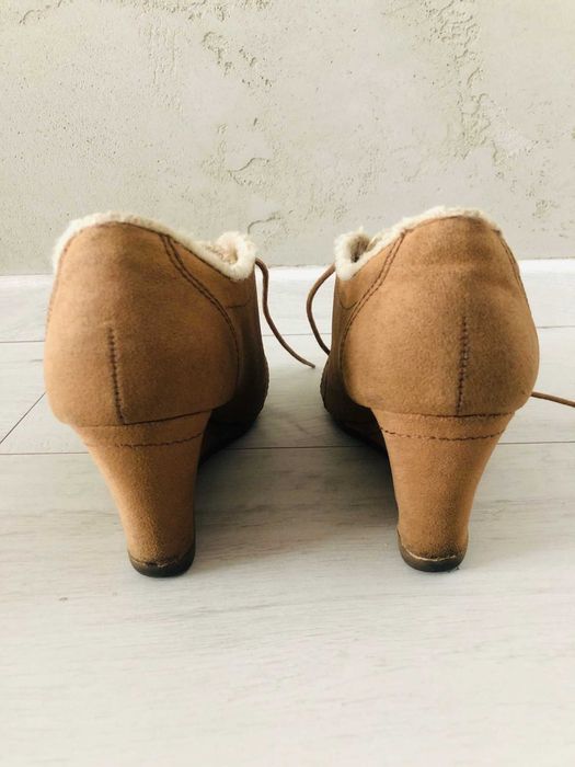 CCC Brązowe botki rozmiar 36 buty platforma koturn zima kozaki