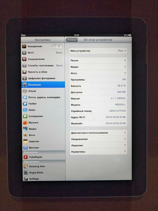 Планшет Apple iPad A1219 32GB Wi-Fi + кабель зарядки