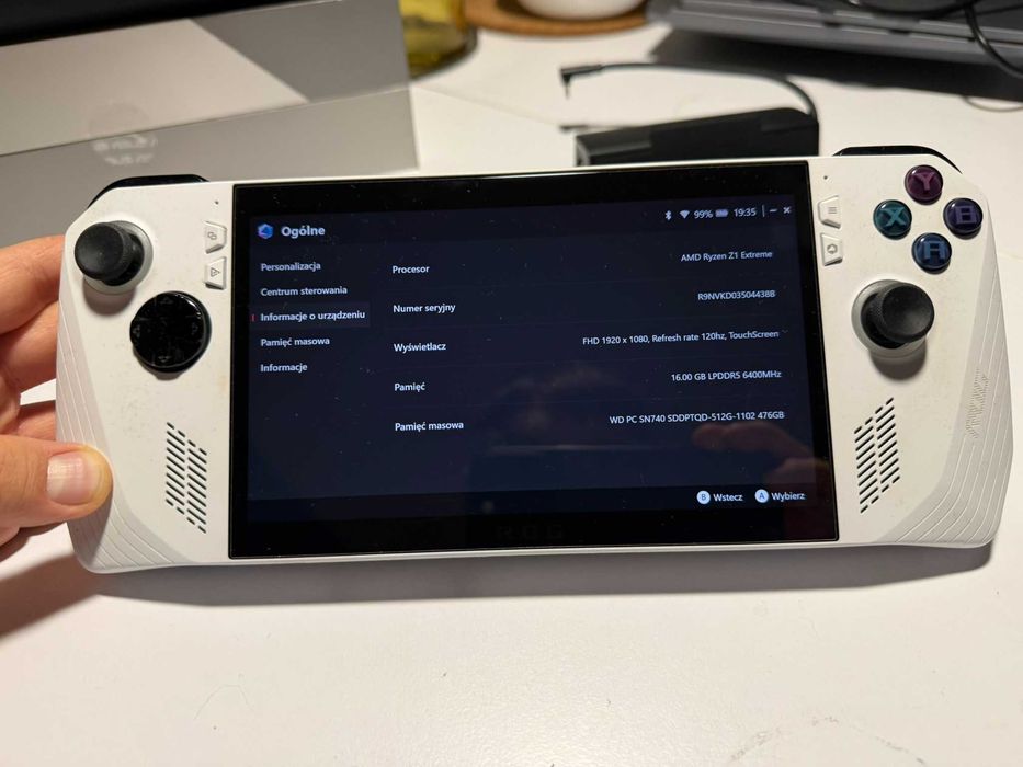 Konsola Przenośna ASUS ROG Ally, AMD Ryzen Z1 EXTREME
