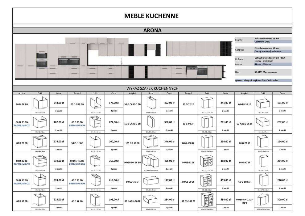 Duży zestaw mebli kuchennych 375x330x200 cm-  wysyłka do 14 dni