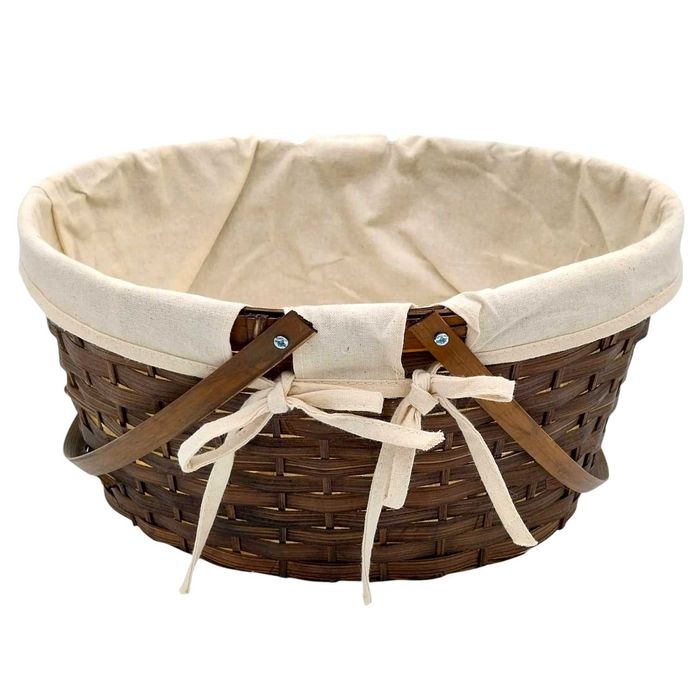 Koszyk bambusowy pojemnik dekoracyjny organizer na drobiazgi brązowy