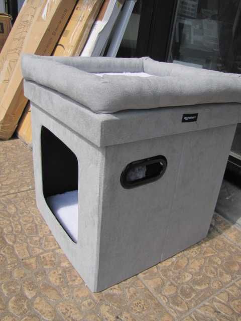 Amazon Basics Składany domek legowisko dla kotów 38 x 38 x 43 cm szary