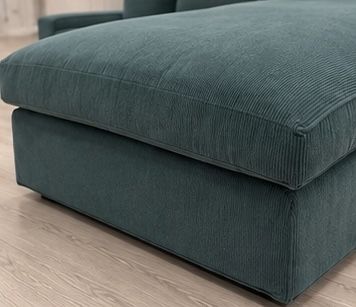 Sofá IKEA KIVIK 3 lugares com chaise longue – Verde/Turquesa