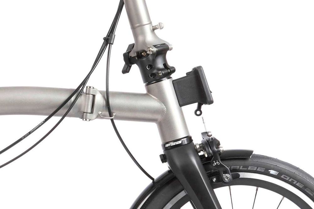 Rower składany Brompton T-line M4L Blasted Titanium. Tytan,Carbon