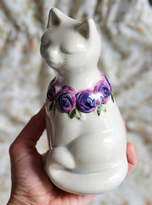 Винтаж статуэтка кот,журнал антиквариат,винтажная фарфор фигурка