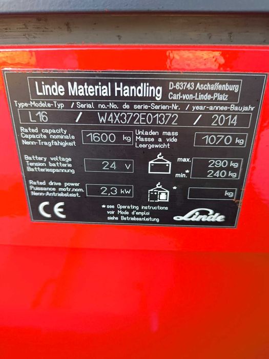 Навантажувач Електро Штабелер 1147 Linde L16 1,6т 326 см