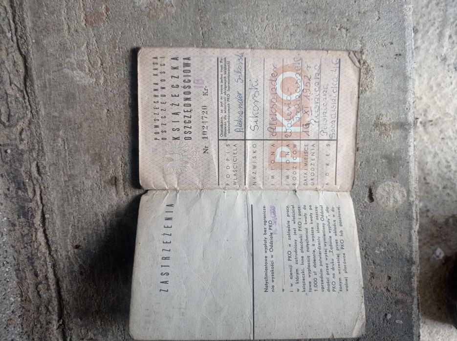 Książeczka PKO z czasów PRL