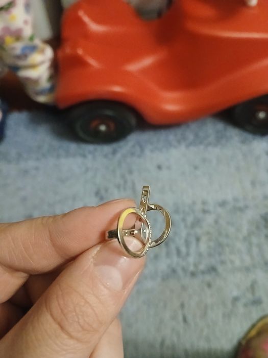 Серебрянные серьги с золотой пластиной