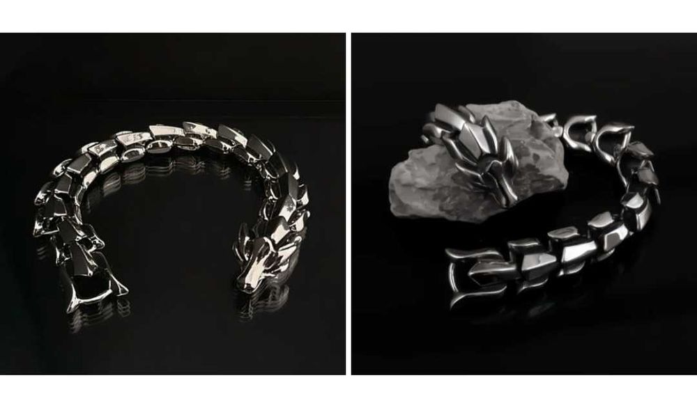 Pulseiras bracelets masculinas cobra dragão caveiras