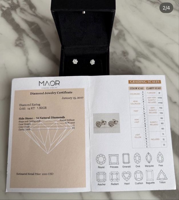 Сережки та кулон з діамантами - MAOR