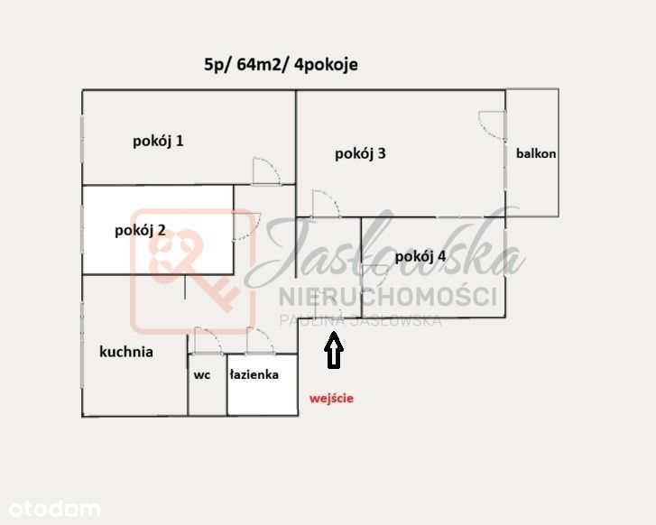 4pokoje, 64m2, Nowe Miasto
