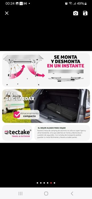 Mesa de campismo dobravel , de alumínio