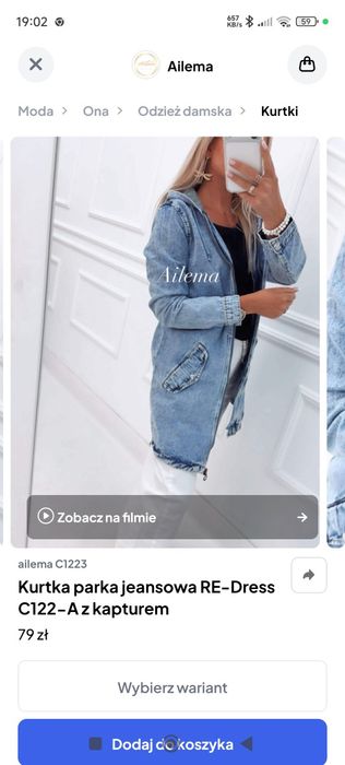 Bluza kurtka jeansowa S nowa w groszki