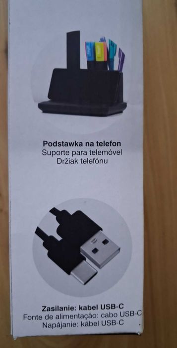 Lamkpa Biurkowa Lethe Podwójna lampka z pojemnikiem na przybory Czarna