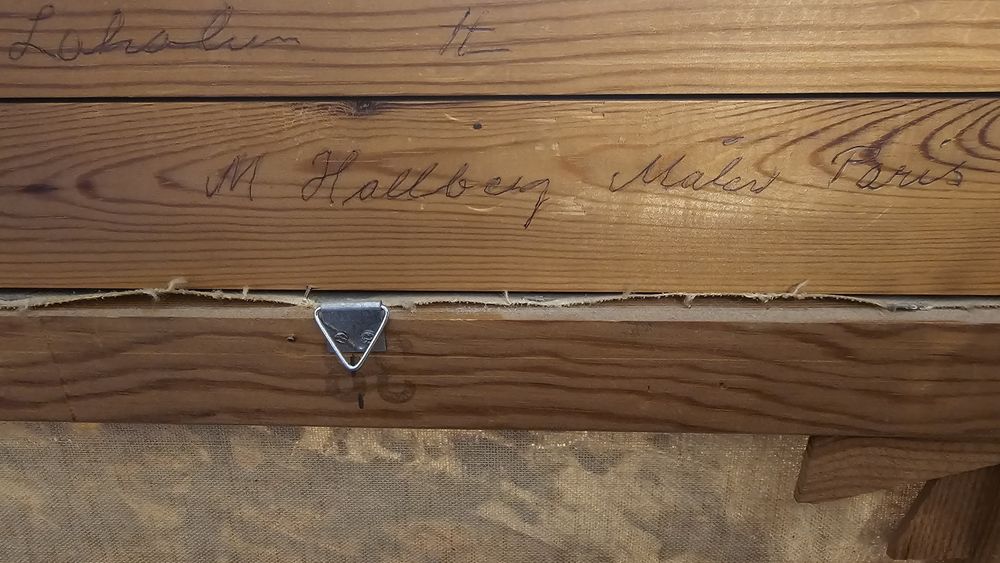 Stary obraz olejny targ kwiatowy Paryż