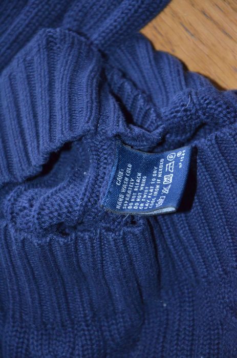 granatowy sweter w serek Ralph Lauren sport r.S