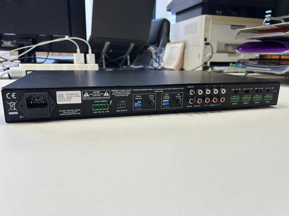 160W Class D Rack Mount Mixer Amplifier