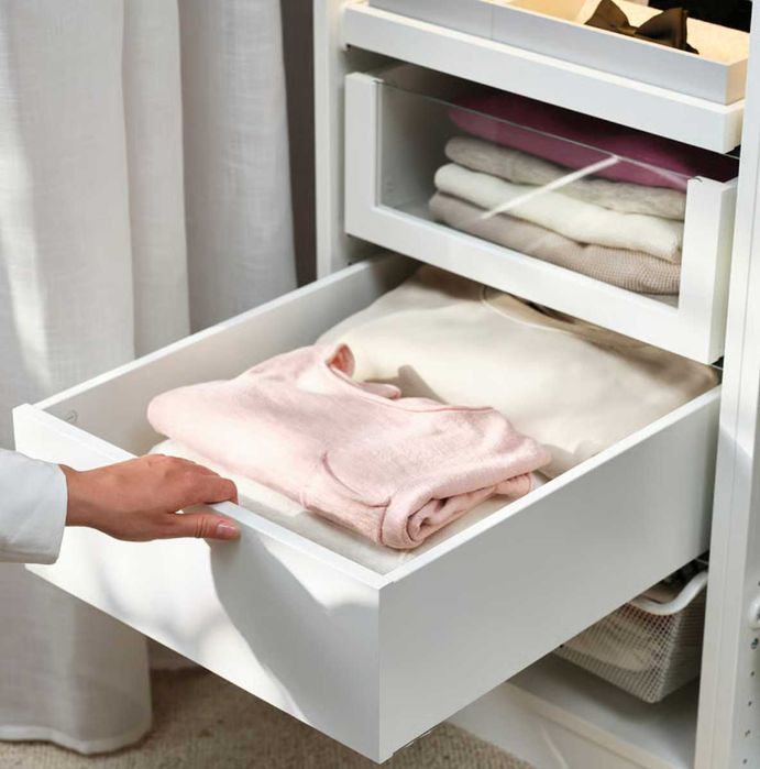 Biała szuflada Komplement Ikea 50 cm 58 cm