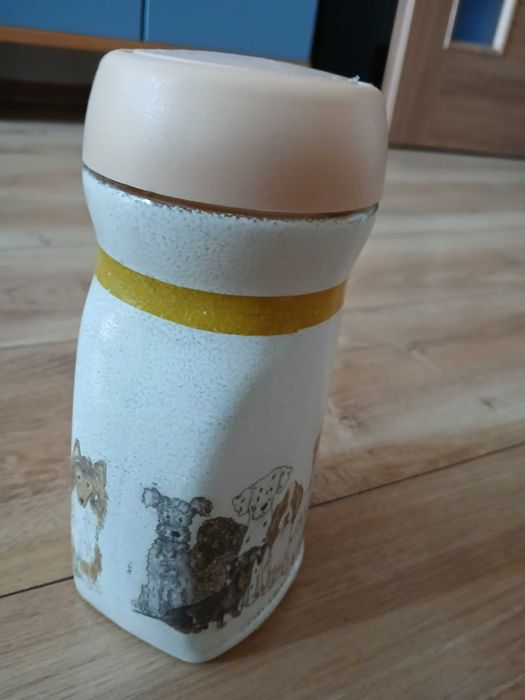 Słoik ozdobiony metodą decoupage pies