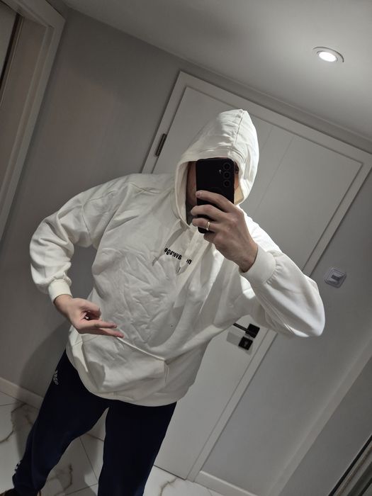 Bluza H&M oversize biała L not average hoodie nowa A38