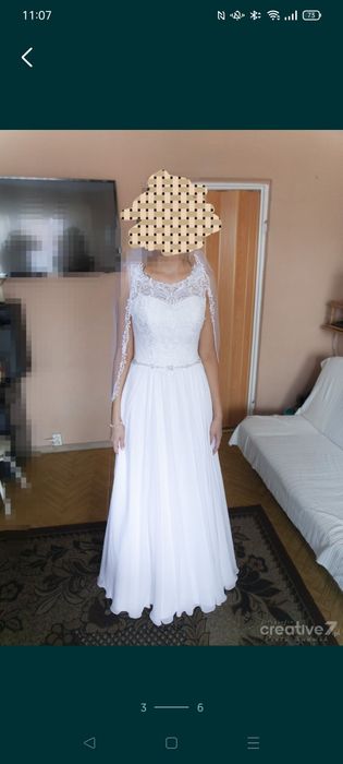 Suknia ślubna z trenem