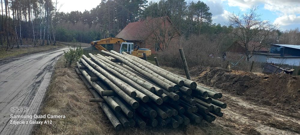 Słupy drewniane impregnowane