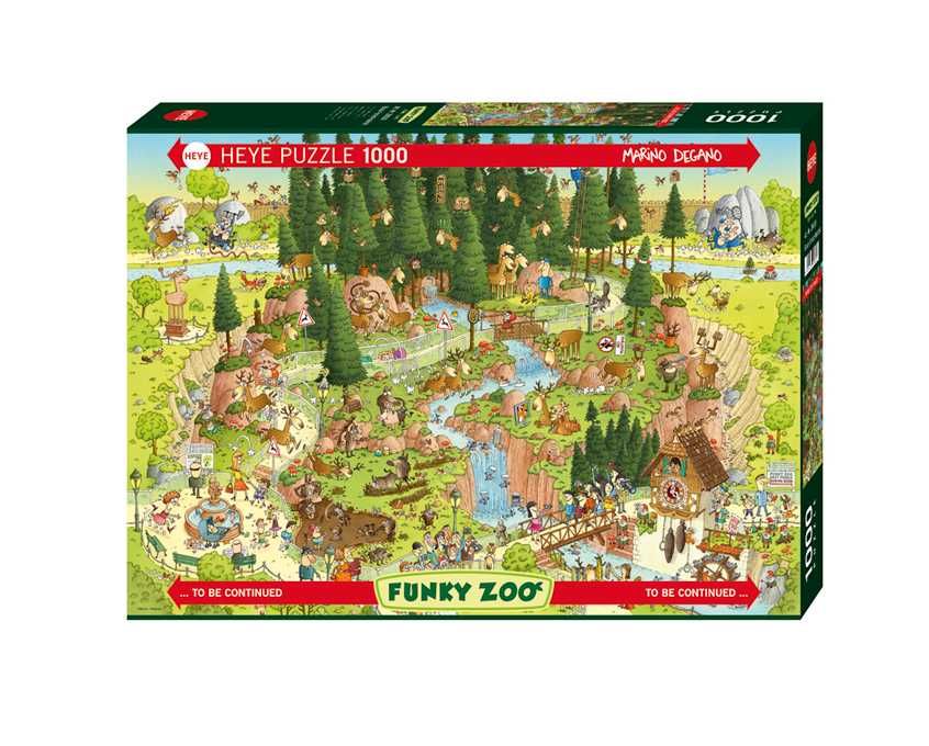 Puzzle Heye 1000 peças "Funky Zoo - Black Forest" Marino Degano