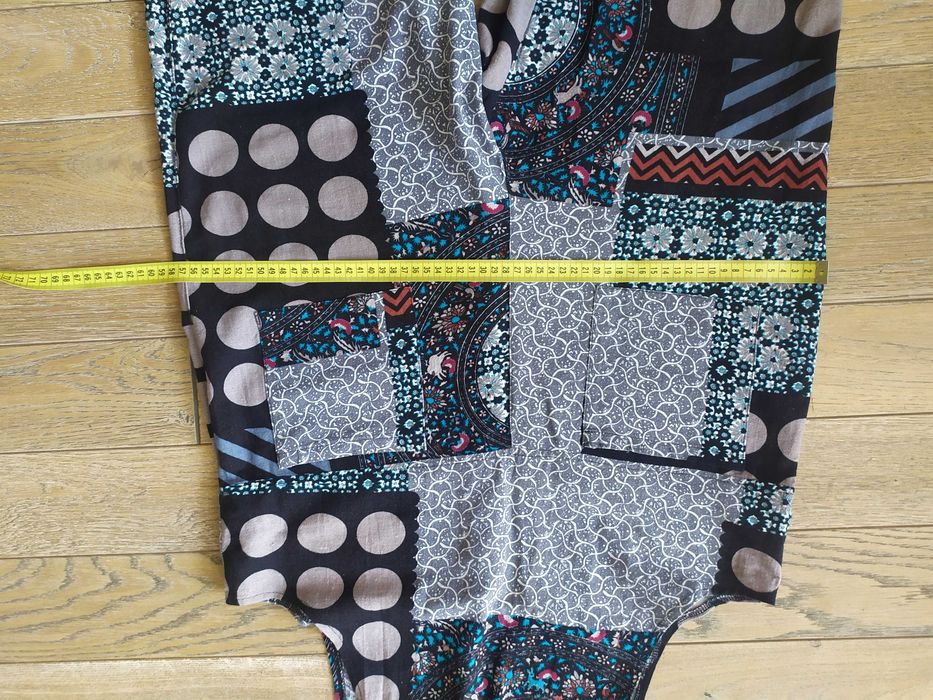 Piękne kolorowe ogrodniczki boho z bawełny L