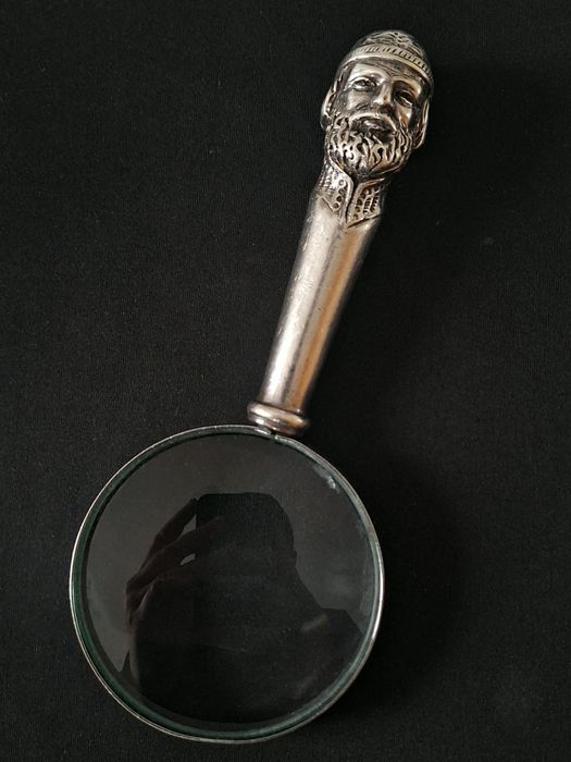 Stare Srebrne szkło powiększające unikat próba 925