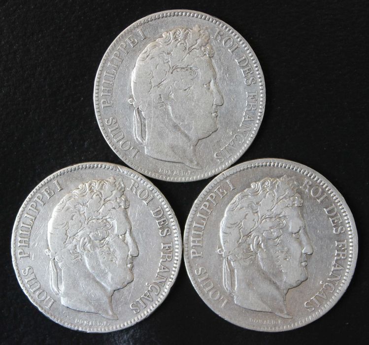 монета 5 франков 1833,1841,1849,1850,1852,1869,1873 года