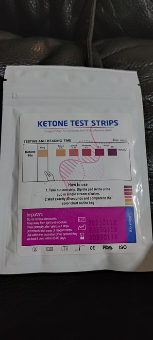 Paski do mierzenia ketonów keto w 100 sztuk