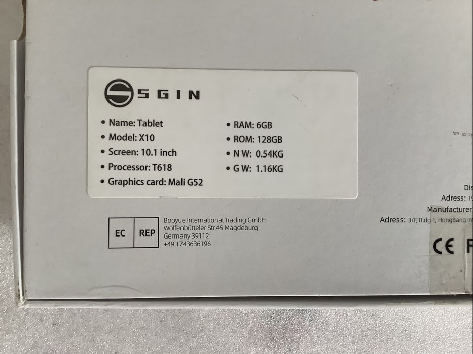 Tablet 10.1 SGIN X10