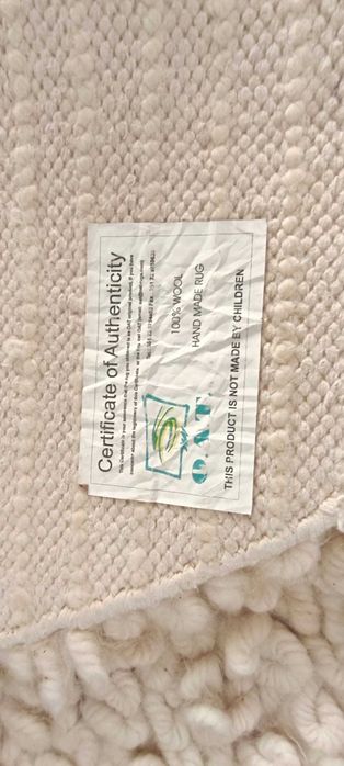 Tapete Redondo de Lã Natural – Feito à Mão | Ø 180 cm | 100% Lã