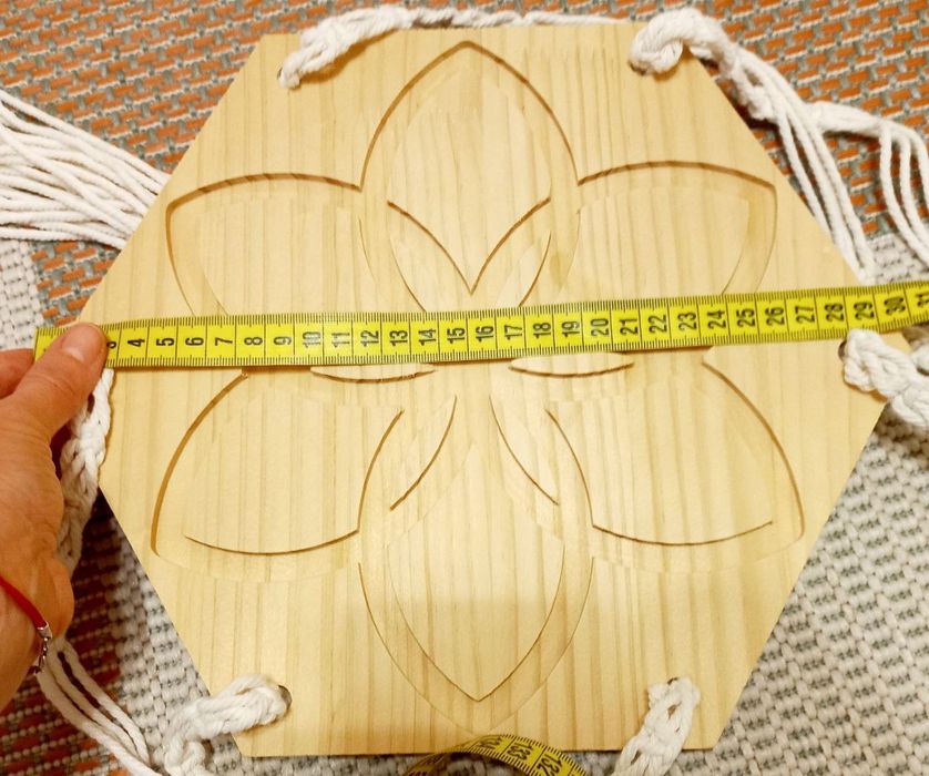 Підвісна полиця для квітів макраме бохо біла кашпо кошик плетений