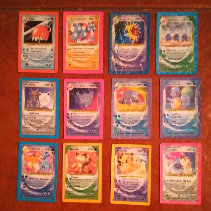 27 Mini-Cartas Pokemon, 6 cm x 4 cm
