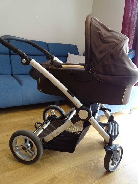 Wózek dziecięcy 2w1 (gondola + spacerówka) + akcesoria