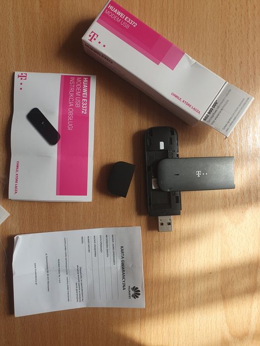 Modem USB, LTE  Huawei E3372, BEZ simlocka, zestaw, stan bdb
