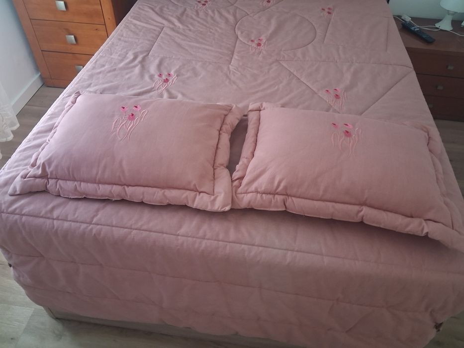 Colcha de casal rosa