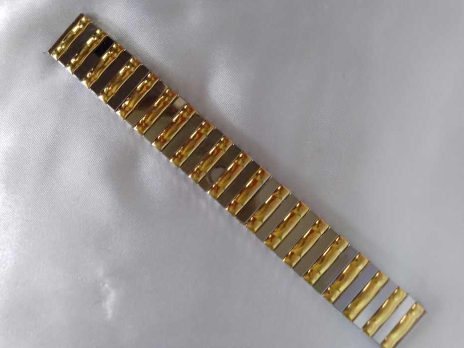 Браслет-Резинка 18 мм из нержавеющей стали комбинированный, двухцветны