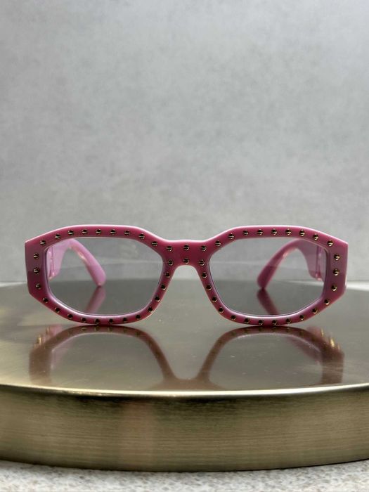 Окуляри Versace Medusa Biggie Pink Clear / Очки Версаче Оригинал с Кристалами Версаче