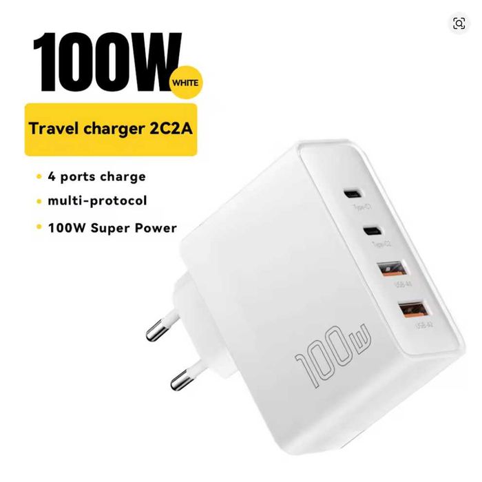 Ładowarka Sieciowa Essager 2xUSB-C 2xUSB-A 100W fabr. zapakowana BIAŁA