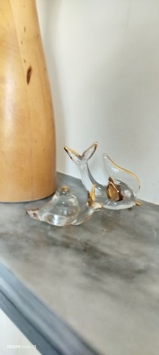 Peixe e caracol em vidro