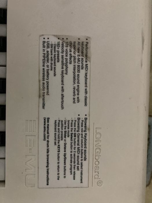 Teclado Longboard 61 E-MU