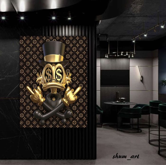 Картини на Полотні Друк Фото Скрудж Губи Долар Kaws