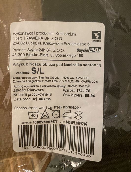 Koszulobluza pod kamizelkę ochronną