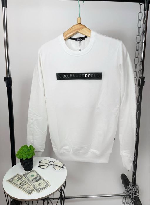 Karl Lagerfeld мужской свитшот белый реглан батник кофта