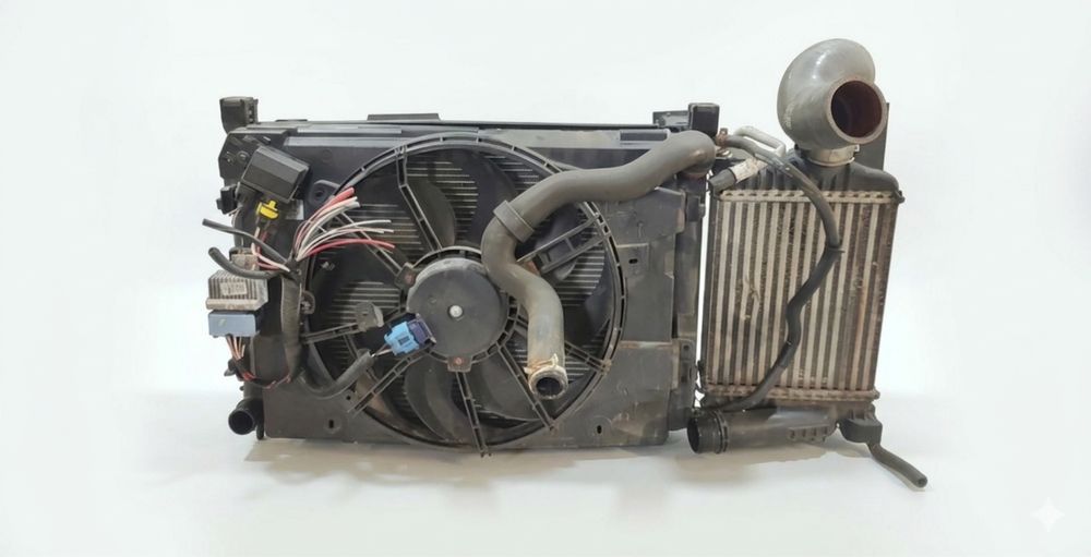 Conjunto sistema arrefecimento Renault / Dacia • Radiador • Ventoinha • Intercooler • AC