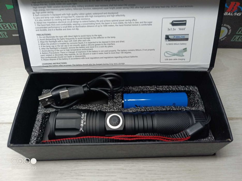 РАСПРОДАЖ   Ліхтар ручний X-balog BL-M02R алюмінєвий корпус