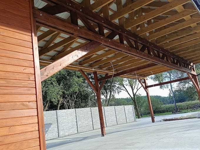 Więźba dachowa Kantówka Tartak Gorlice Deski Wiata Pergola Drewno heblowane Łaty Kontrłaty