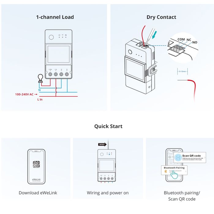 Sonoff TH R3 20А с датчиком  температуры